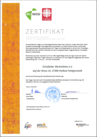 Zertifikat Eichsfelder Werkstätten